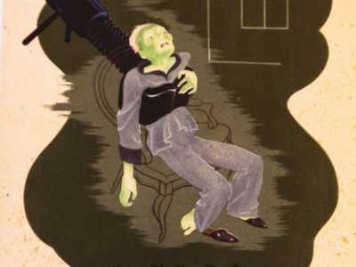 Notiamo subito l'umorismo di molti poster. In un'illustrazione spicca un uomo stritolato da un torchio all'altezza dei polmoni e la parola "asma" posta in basso: un metodo originale per pubblicizzare un antiasmatico di nome �Heckel�